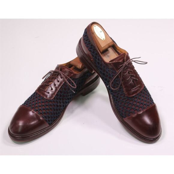 Paul Smith Oxblood Captoe Netted Oxford Leather Dress Shoes Eu 43 - US 10 - Picture 8 of 13